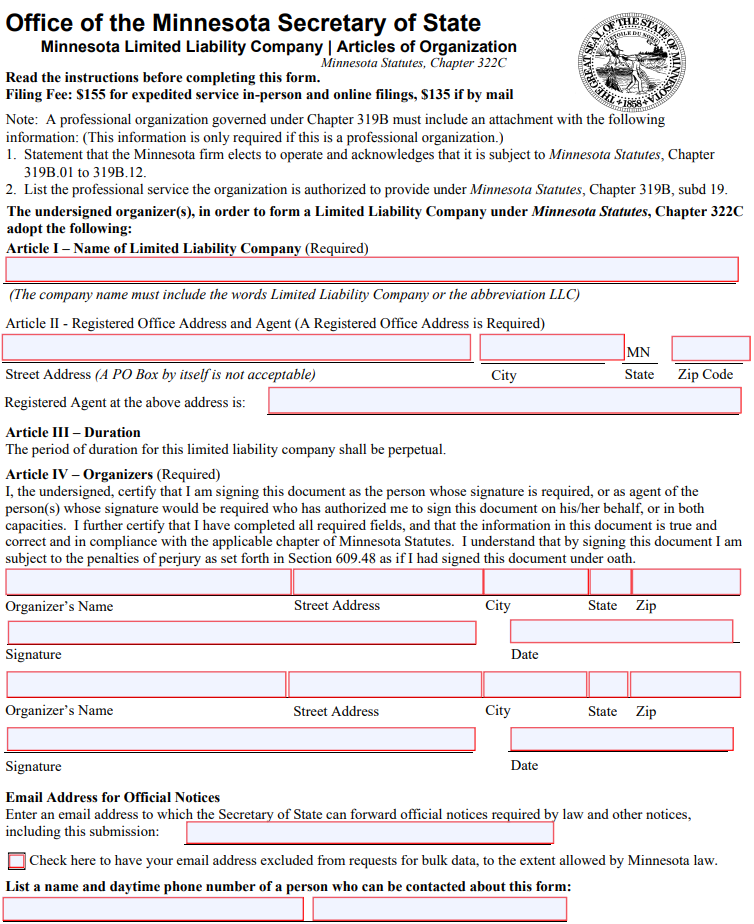 How To Fill Out The Minnesota Articles of Organization StartUp 101