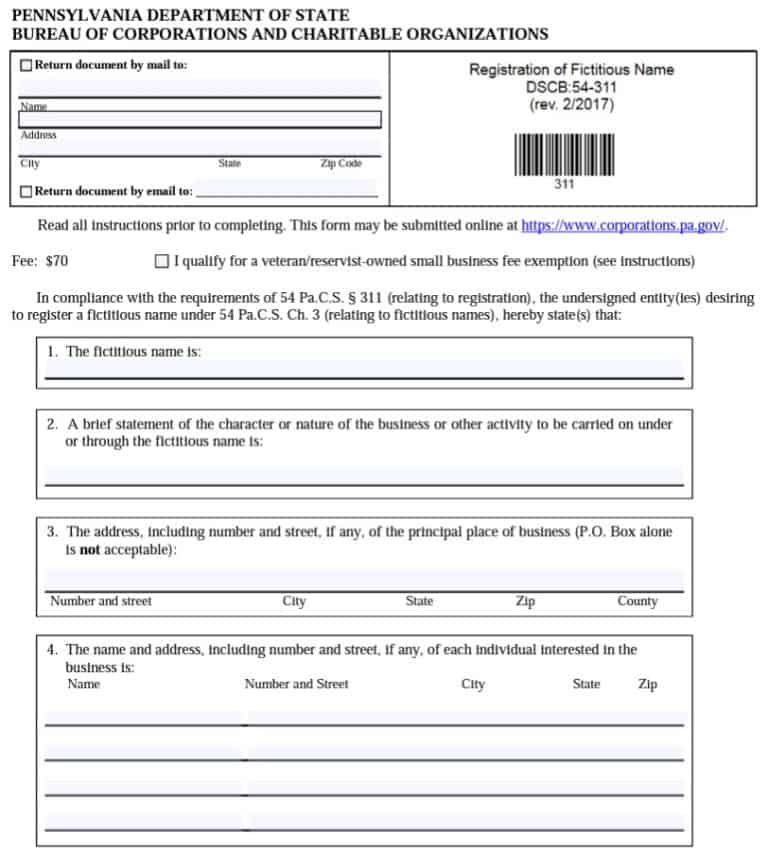 Pennsylvania DBA / Fictitious Name In 4 Easy Steps StartUp 101