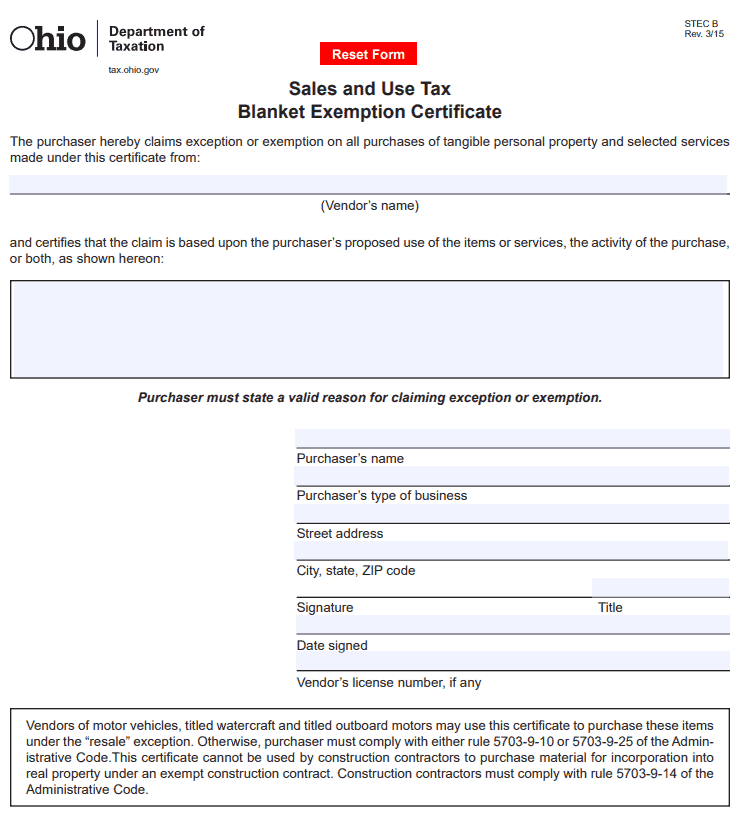 How To Get An Ohio Sales Tax Exemption Certificate 2023 Guide